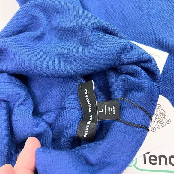 Universal Standard Foundation Turtleneck Top Womens Large Blue Long Sleeve - Picture 7 of 11